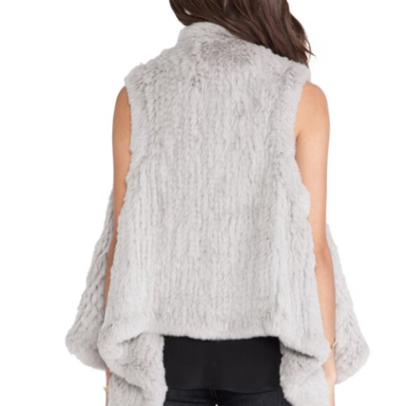 H Brand Indie Fur Vest in Ash Gray one size - Picture 3 of 3